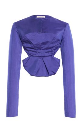 COLLEEN ALLEN COLLEEN ALLEN Regency Bustle Silk Taffeta Jacket