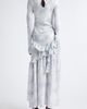 Collina Strada Collina Strada Athena Long Sleeve Ruffle Asymmetric Crepe Dress - 3