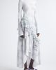 Collina Strada Collina Strada Athena Long Sleeve Ruffle Asymmetric Crepe Dress - 5