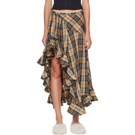Collina Strada Collina Strada Beige & Black Florist Midi Skirt