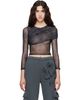 Collina Strada Collina Strada Black Wrapped Cardio Crew T-shirt - 1