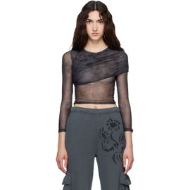 Collina Strada Collina Strada Black Wrapped Cardio Crew T-shirt
