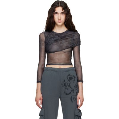 Collina Strada Collina Strada Black Wrapped Cardio Crew T-shirt