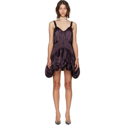 Collina Strada Brown Valerian Slip Minidress