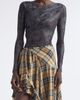 Collina Strada Collina Strada Cardio Wrapped Floral Scribble Mesh Top - 1