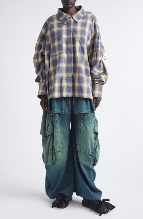 Collina Strada Collina Strada Chason Country Plaid Cotton Blend Scrunch Shirt 