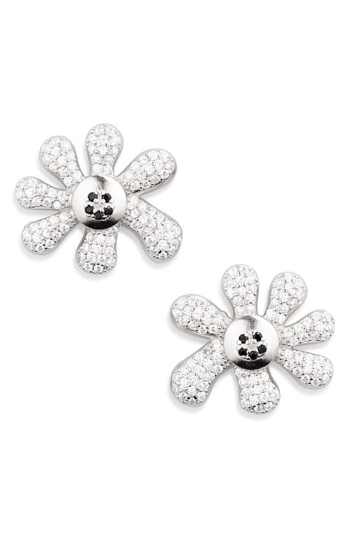 Collina Strada Collina Strada Happy Blossom Crystal Pavé Mismatched Stud Earrings