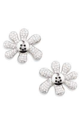 Collina Strada Collina Strada Happy Blossom Crystal Pavé Mismatched Stud Earrings