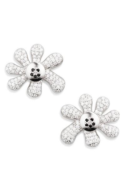 Collina Strada Collina Strada Happy Blossom Crystal Pavé Mismatched Stud Earrings