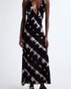 Collina Strada Collina Strada Jacqueline Painted Plaid Plunge Neck Velvet Slipdress - 1