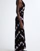 Collina Strada Collina Strada Jacqueline Painted Plaid Plunge Neck Velvet Slipdress - 3