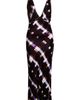 Collina Strada Collina Strada Jacqueline Painted Plaid Plunge Neck Velvet Slipdress - 5
