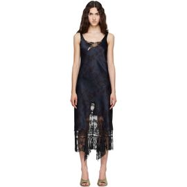 Collina Strada Collina Strada Navy & Black Anemone Midi Dress