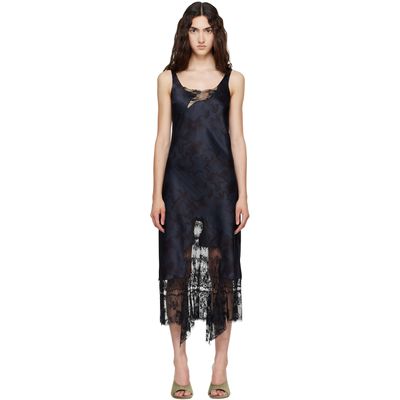 Collina Strada Collina Strada Navy & Black Anemone Midi Dress
