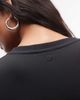 Collusion COLLUSION 3/4 length sleeve V-neck fitted top in black - 3