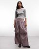 Collusion COLLUSION 3/4 length sleeve v-neck fitted top in heather gray - 2