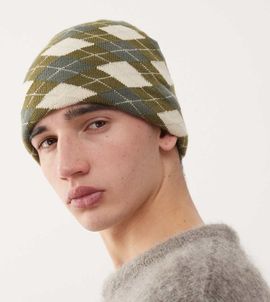 Collusion COLLUSION argyle plaid beanie in multi