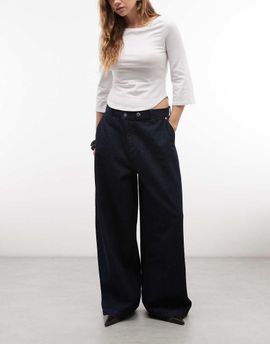 Collusion COLLUSION asymmetric XL baggy jeans in dark wash-Navy