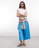 Collusion COLLUSION baggy longline 3/4 length jersey shorts in aqua blue - 1