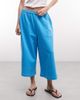 Collusion COLLUSION baggy longline 3/4 length jersey shorts in aqua blue - 2