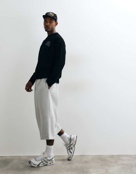 Collusion COLLUSION baggy longline jersey shorts in gray heather