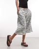 Collusion COLLUSION baggy longline jersey shorts in washed camo-Green - 3