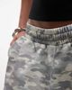 Collusion COLLUSION baggy longline jersey shorts in washed camo-Green - 4