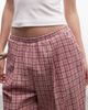 Collusion COLLUSION baggy longline shorts in pink plaid - 3
