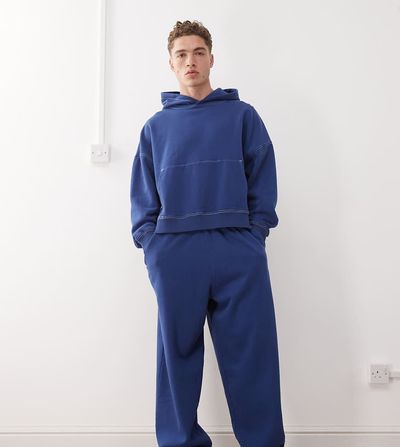 Collusion COLLUSION baggy relaxed sweatpants in washed navy-Purple
