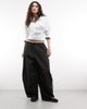 Collusion COLLUSION balloon leg trouser with tie waist in black - 3