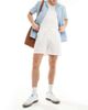 Collusion COLLUSION beach woven shorter length shorts in ecru-White - 1