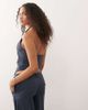 Collusion COLLUSION bengaline fitted corset vest in denim blue-Navy - 2