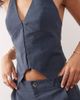 Collusion COLLUSION bengaline fitted corset vest in denim blue-Navy - 3
