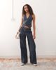 Collusion COLLUSION bengaline fitted corset vest in denim blue-Navy - 4