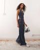 Collusion COLLUSION bengaline tailored low rise pants in denim blue-Navy - 1