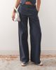 Collusion COLLUSION bengaline tailored low rise pants in denim blue-Navy - 4