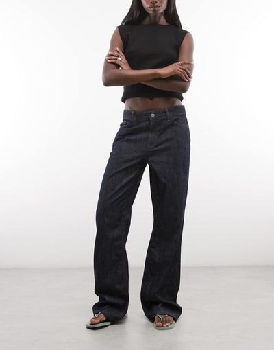 Collusion COLLUSION bootcut jeans in chambray denim-Blue