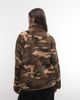 Collusion COLLUSION borg fleece track top in camo print-Green - 4