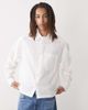 Collusion COLLUSION boxy linen look long sleeve shirt in white - 1