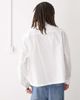 Collusion COLLUSION boxy linen look long sleeve shirt in white - 3