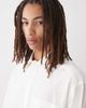 Collusion COLLUSION boxy linen look long sleeve shirt in white - 4