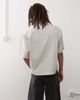 Collusion COLLUSION boxy linen mix short sleeve shirt in oatmeal-Neutral - 4