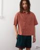 Collusion COLLUSION boxy linen mix short sleeve shirt in rust-Brown - 1
