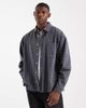 Collusion COLLUSION boxy oversized long sleeve shirt in gray plaid - 1
