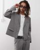 Collusion COLLUSION boxy pinstriped blazer in stone - part of. aset-Neutral - 1