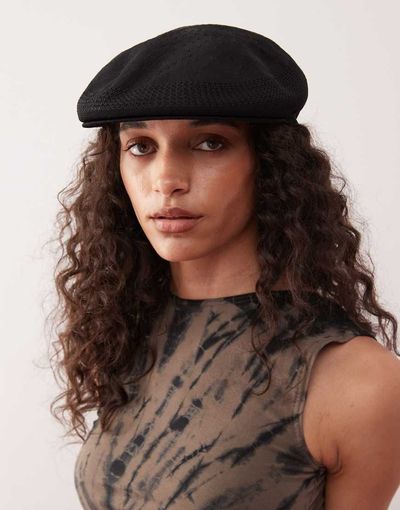 Collusion COLLUSION branded flap cap in black