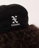 Collusion COLLUSION branded flap cap in black - 3