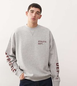 Collusion COLLUSION branded sweatshirt with back and front prints in heather gray