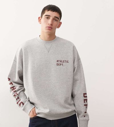 Collusion COLLUSION branded sweatshirt with back and front prints in heather gray
