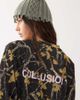 Collusion COLLUSION camo printed airtex long sleeve top-Black - 2